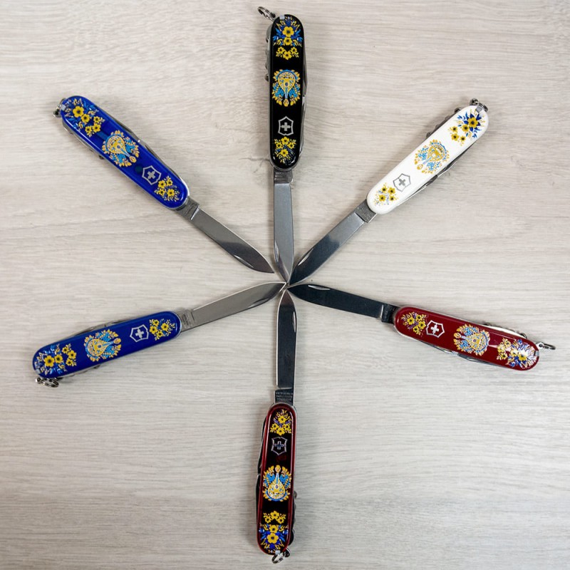 Швейцарский складной нож 91мм Victorinox HUNTSMAN UKRAINE 1.3713.3.T1370u