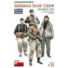 Сборная модель 1:35 Фигуры Немецкий танковый экипаж. Харьков 1943. (смоляные головы) МиниАрт 35354