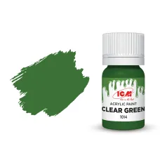 Акрилова фарба Clear Green : Прозорий зелений ICM1014