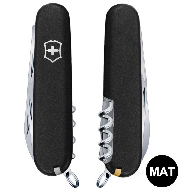 Складаний ніж Victorinox HUNTSMAN MAT чорний матовий лак 1.3713.3.M0007p