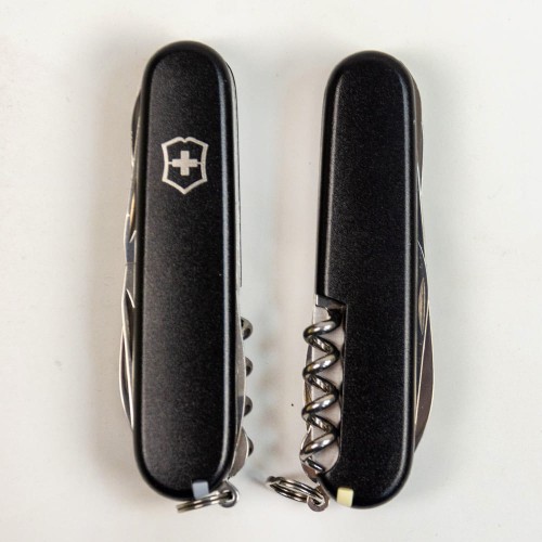 Складаний ніж Victorinox HUNTSMAN MAT чорний матовий лак 1.3713.3.M0007p