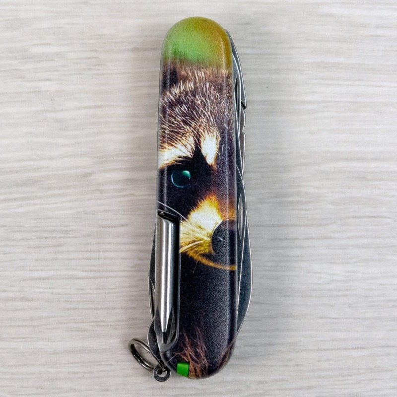 Складаний ніж Victorinox DELUXE TINKER ANIMAL Єнот 1.4723.3.F1120pw