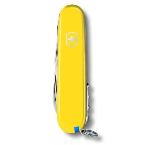 Складаний ніж Victorinox HUNTSMAN UKRAINE жовто-синій 1.3713.8.2