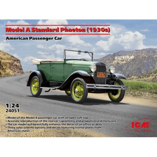 Збірна модель 1:24 Американський легковий автомобіль Model A Standard Phaeton (1930-ті роки)