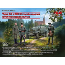 Автомобіль Type G4 з MG 34 і німецьким штабним персоналом