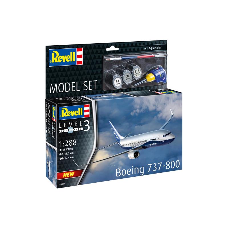 Збірна модель Збірна модель-копія Revell набір Літак Boeing 737-800, рів 3, м: 1:288