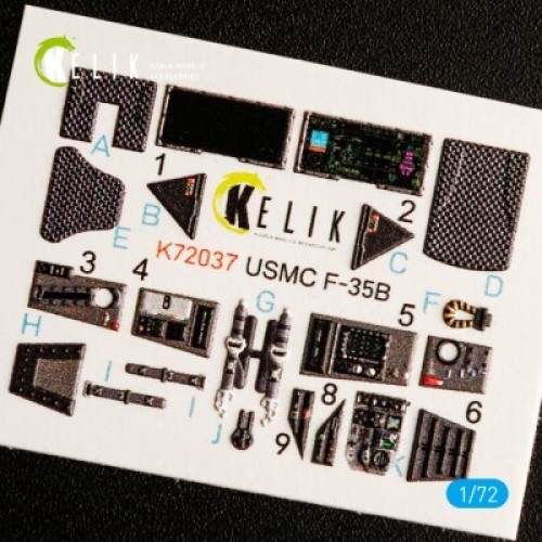 F-35B 3D декаль інтер'єр для комплекту Academy 1:72 KELIK K72037