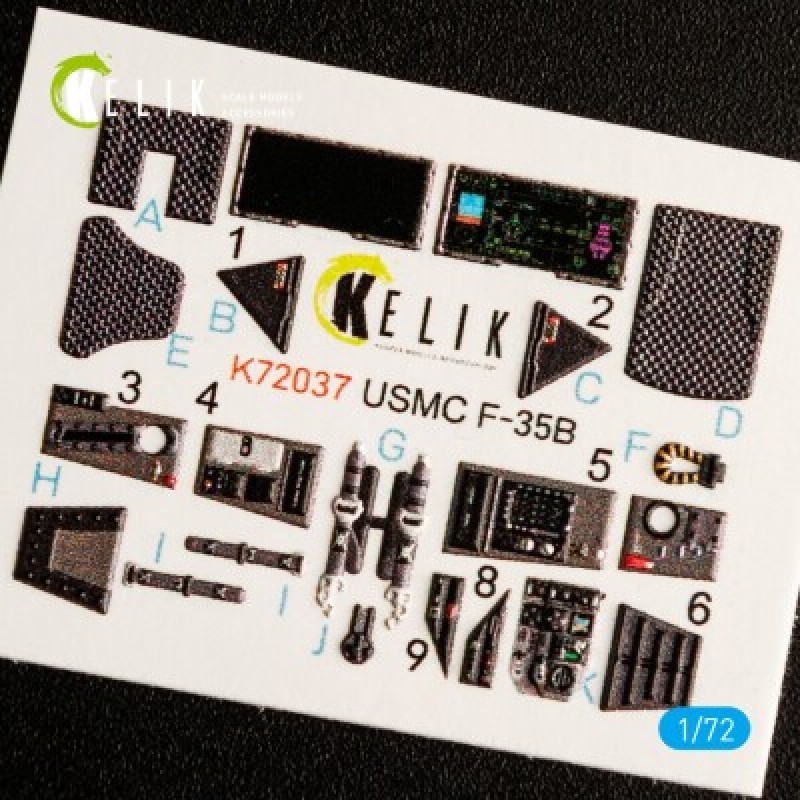F-35B 3D декаль інтер'єр для комплекту Academy 1:72 KELIK K72037