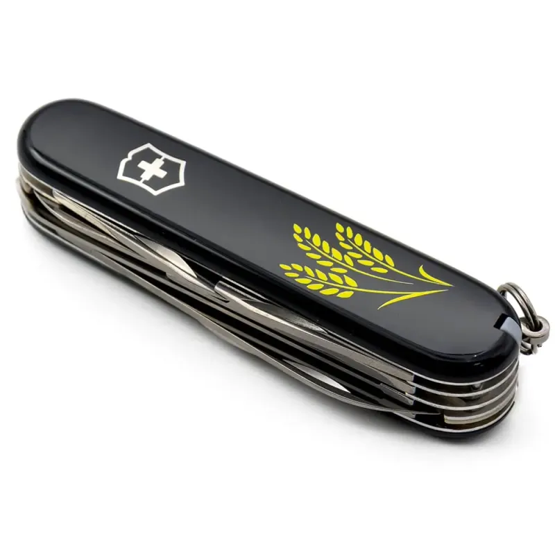 Складаний ніж Victorinox HUNTSMAN UKRAINE Колоски пшениці жовті 1.3713.3_T1338u