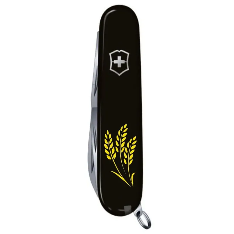 Складаний ніж Victorinox HUNTSMAN UKRAINE Колоски пшениці жовті 1.3713.3_T1338u