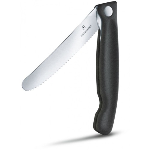 Складаний ніж для пікніка Victorinox SWISS CLASSIC 11см хвил чорн 6.7833.FB