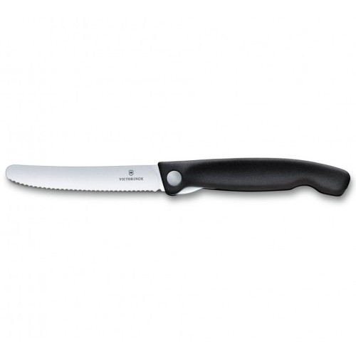 Складаний ніж для пікніка Victorinox SWISS CLASSIC 11см хвил чорн 6.7833.FB