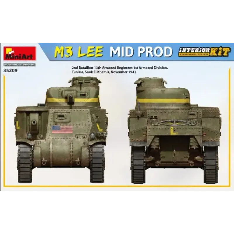 Танк M3 LEE среднего производства с интерьером