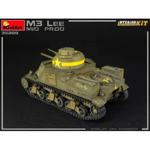 Збірна модель 1:35 Танк М3 Lee середнє виробництво з інтер'єром Miniart 35209