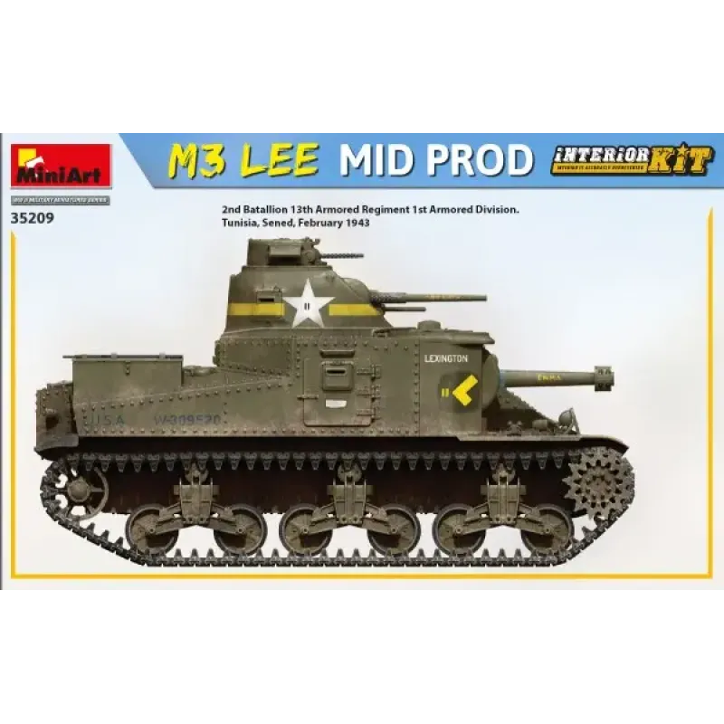 Танк M3 LEE среднего производства с интерьером
