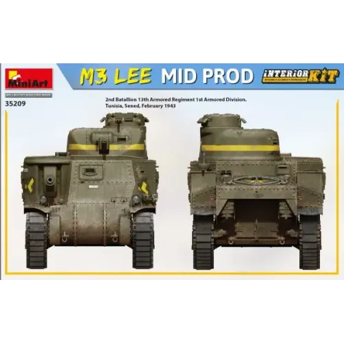 Збірна модель 1:35 Танк М3 Lee середнє виробництво з інтер'єром Miniart 35209