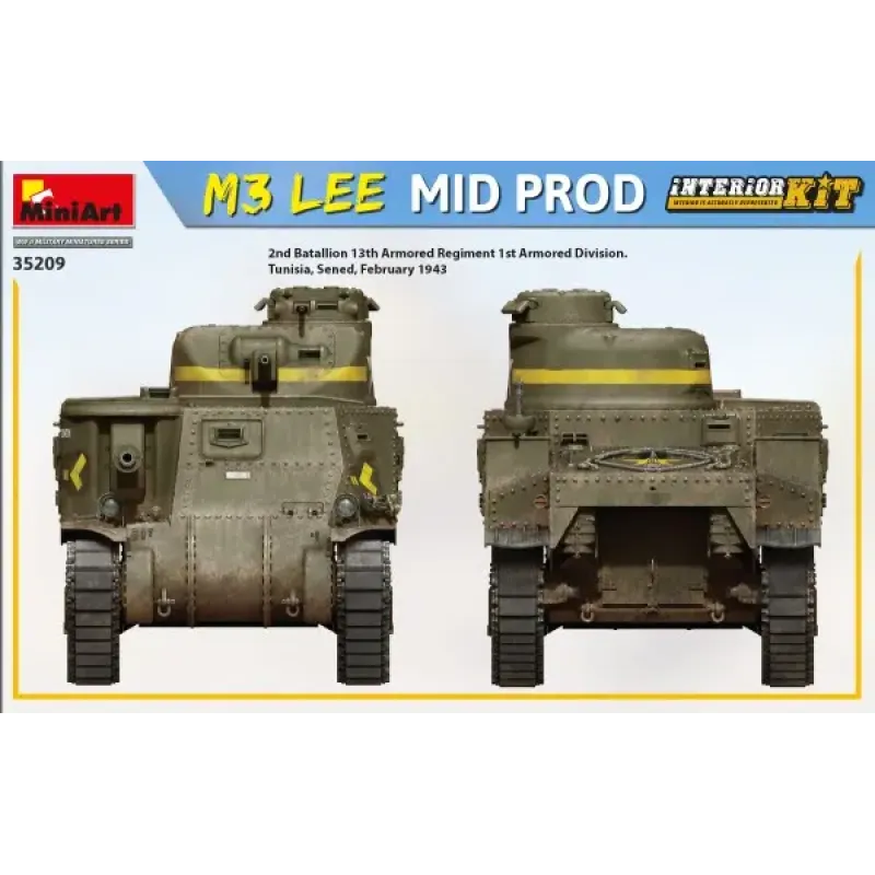 Танк M3 LEE среднего производства с интерьером
