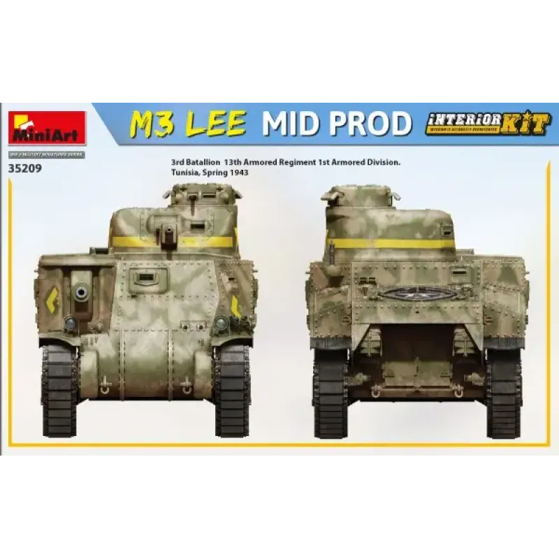 Танк M3 LEE среднего производства с интерьером