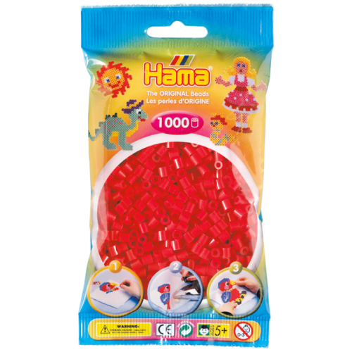 Додаткові матеріали Термомозаїка HAMA Набір червоних намістин Midi 5+, 1000шт