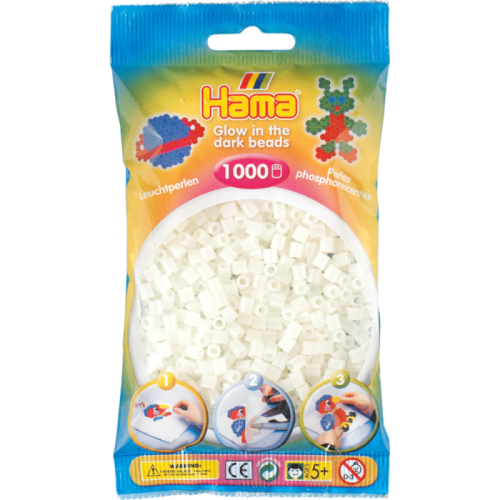 Додаткові матеріали Термомозаїка HAMA Набір зелених намістин що світяться у темряві Midi 5+, 1000шт
