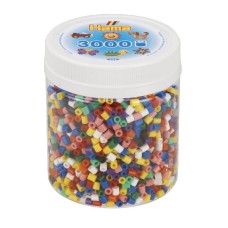 Термомозаїка HAMA Набір кольорових намистин MIDI 5+, 3000шт в тубі, 10 кольорів.