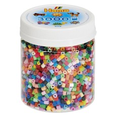 Термомозаїка HAMA Набір кольорових намистин MIDI 5+, 3000шт в тубі, 50 кольорів.