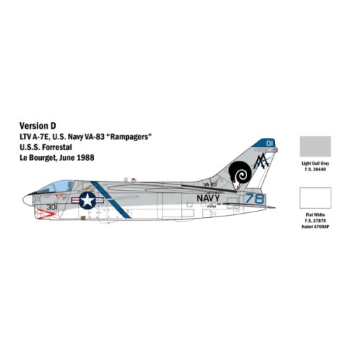 Збірна модель літака Збірна модель 1:48 Літак A-7E Corsair II Italeri 2797 1:48