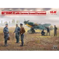 Збірна модель 1:48 німецький літак Bf 109F-4 із наземним персоналом ICM48805
