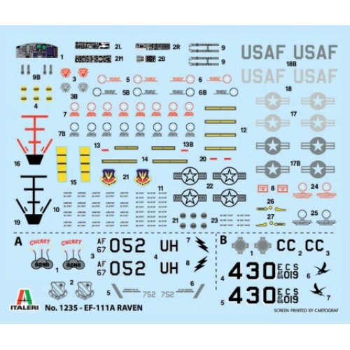 Збірна модель літака Збірна модель 1:72 Літак EF - 111 A Raven Італері 1235 1:72
