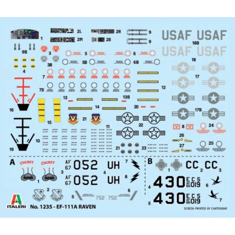 Збірна модель літака Збірна модель 1:72 Літак EF - 111 A Raven Італері 1235 1:72