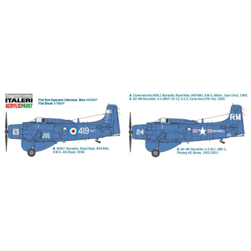 Сборная модель самолета Сборная модель 1:48 Самолет AD-4W Skyraider Италери 2757 1:48