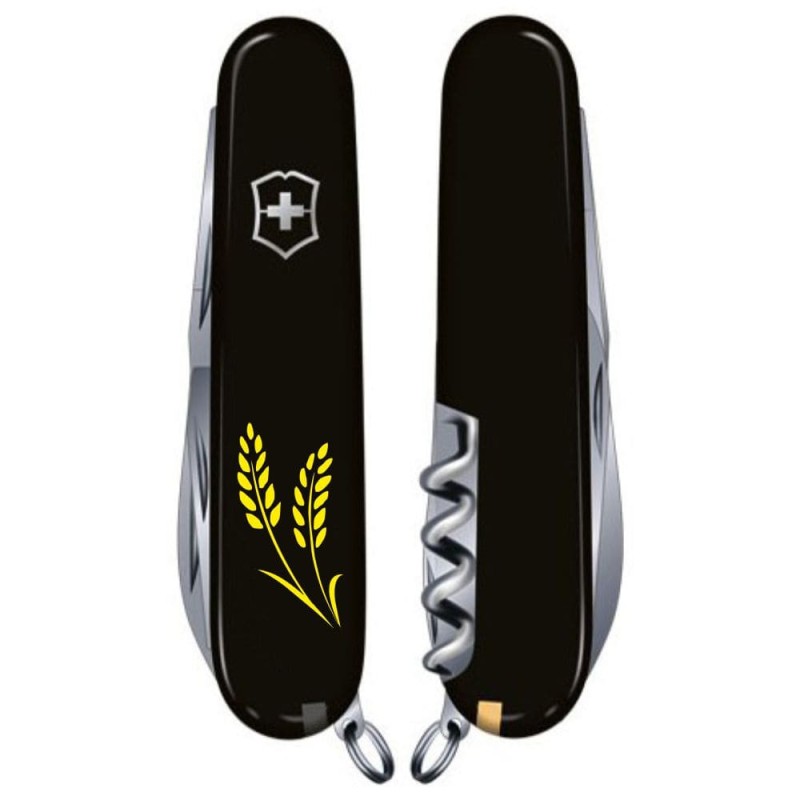Складаний ніж Victorinox CLIMBER UKRAINE Колоски пшениці жовті 1.3703.3_T1330u