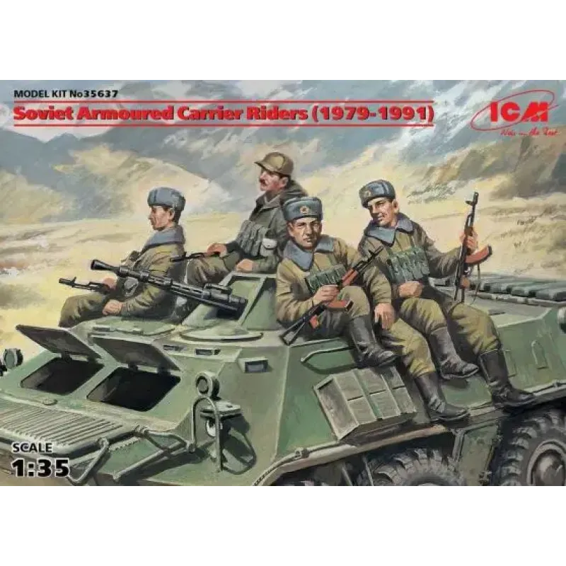 Сборная модель 1:35 советские десантники на бронетехники (1979–1991) ICM35637
