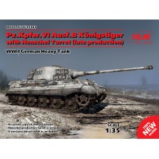 Німецький важкий танк Pz.Kpfw.VI Ausf.B «Королівський Тигр» з баштою Henschel, пізнє виробництво (ICM 35363)