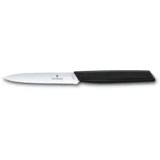 Ніж для чищення овочів Victorinox SWISS MODERN 10см хвил чорн 6.9003.10W