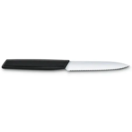 Ніж для чищення овочів Victorinox SWISS MODERN 10см хвил чорн 6.9003.10W