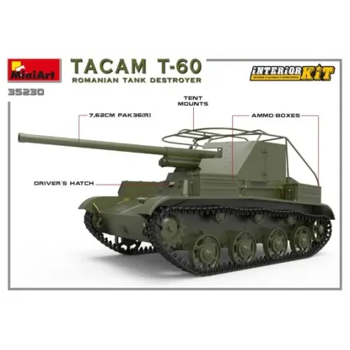 Румынская противотанковая САУ TACAM T-60 (с интерьером) 1:35