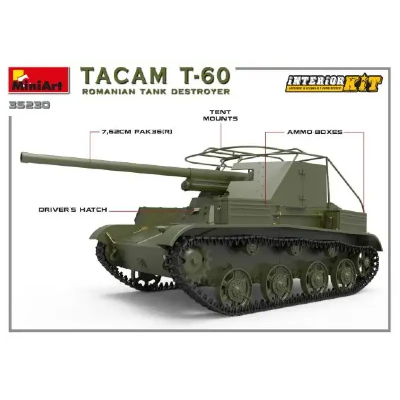 Румынская противотанковая САУ TACAM T-60 (с интерьером) 1:35