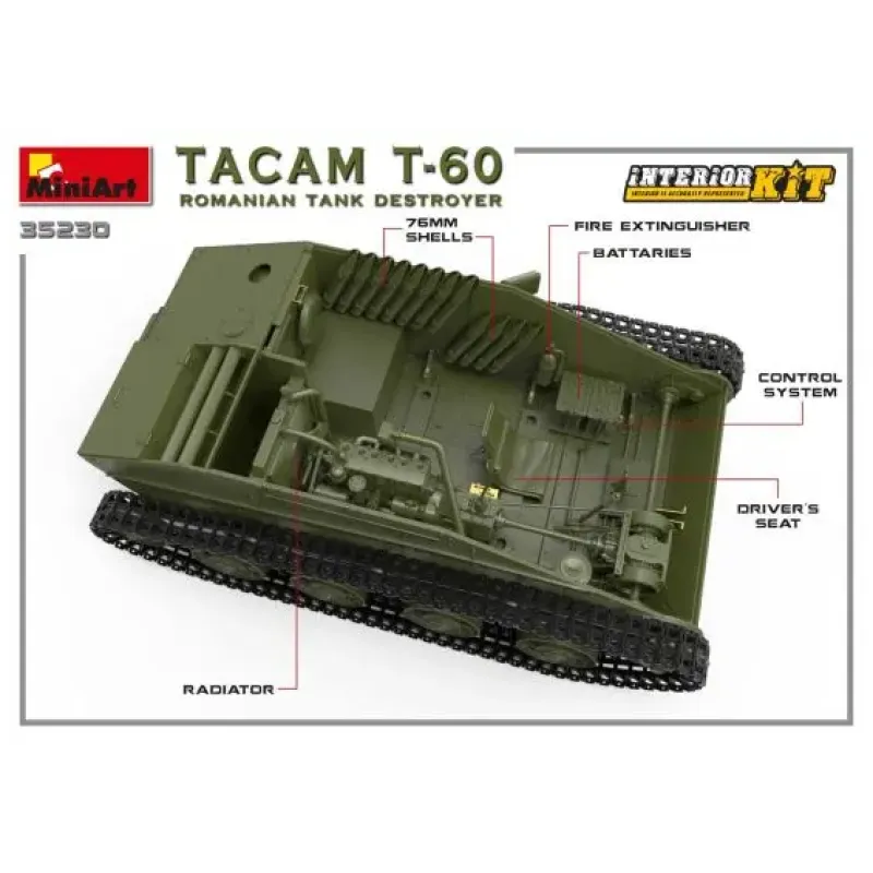 Румынская противотанковая САУ TACAM T-60 (с интерьером) 1:35