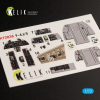 F-4J:S "Phantom II" 3D декаль интерьер для комплекта Hasegawa 1:72 КЕЛИК K72038