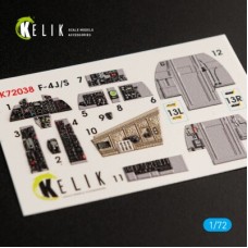F-4J:S "Phantom II" 3D декаль інтер'єр для комплекту Hasegawa 1:72 KELIK K72038