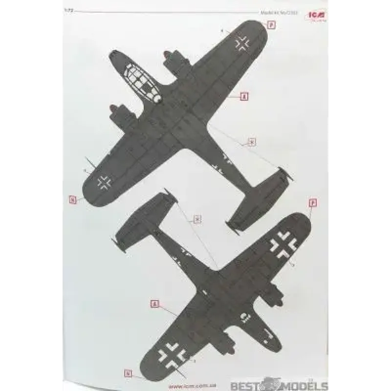 Сборная модель самолета Сборная модель 1:72 Самолет Дорнье Do-17Z-10 ICM 72303 1:72