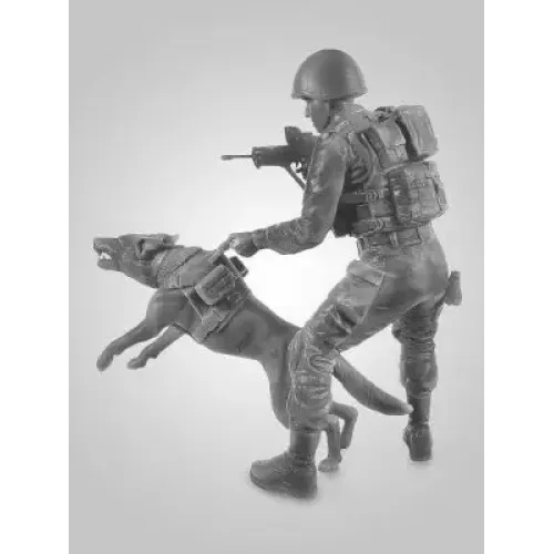 Сборная модель 1:16 Фигура Офицер подразделения К-9 IDF с собакой ICM 16102