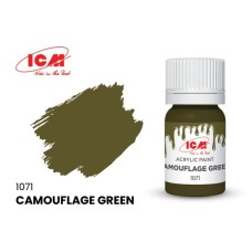 Акриловая краска Camouflage Green : Камуфляжный зелёный ICM1071