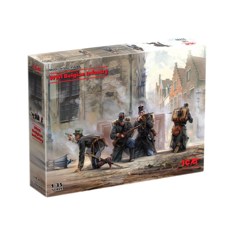 Сборная модель 1:35 Фигуры Бельгийская пехота Первой мировой войны ICM 35680