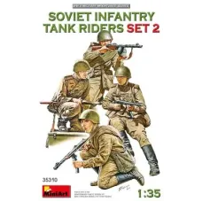 Сборная модель 1:35 Фигуры Советская пехота на танке, набор 2 МиниАрт 35310