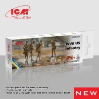 Набір акрилових фарб для піхоти США (Перша світова війна) ICM3024