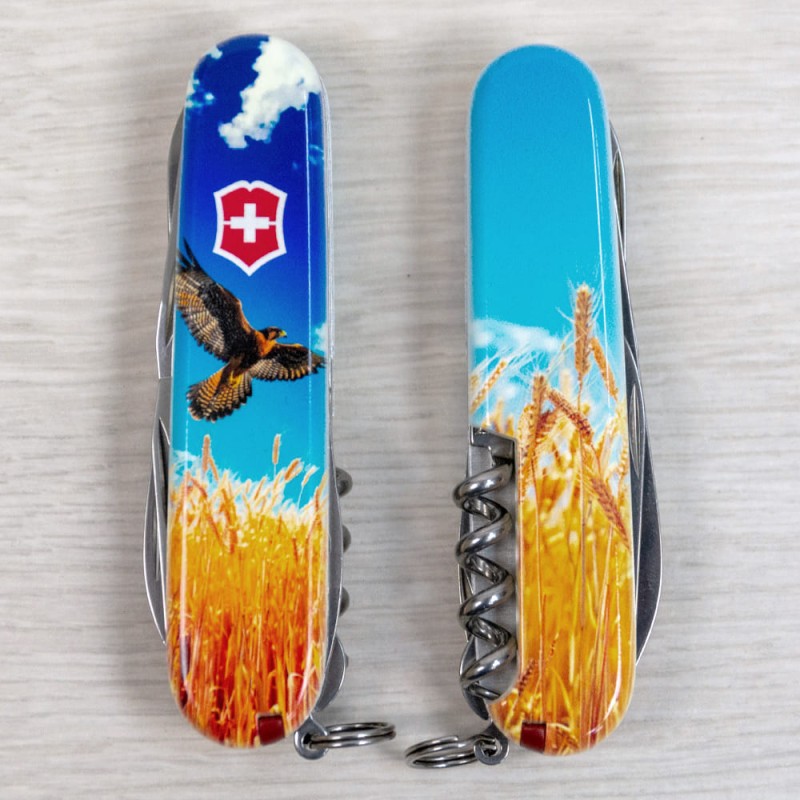Швейцарский складной нож 91мм Victorinox CLIMBER UKRAINE 1.3703.7.T3230pw