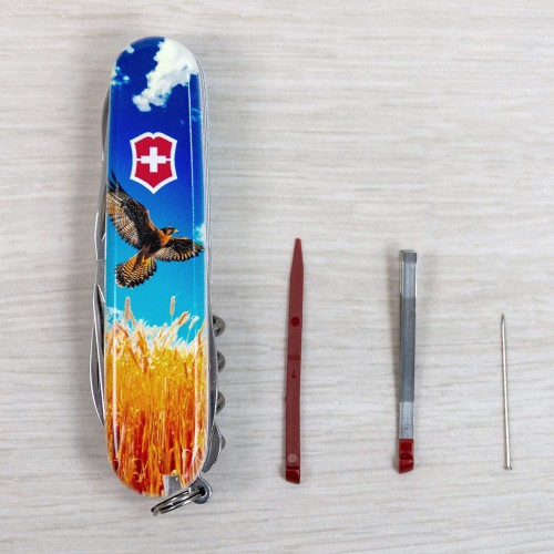 Швейцарский складной нож 91мм Victorinox CLIMBER UKRAINE 1.3703.7.T3230pw