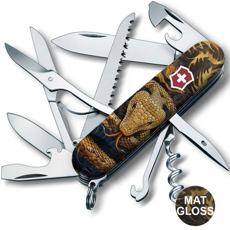 Складаний ніж Victorinox HUNTSMAN ZODIAC Дерев'яна змія 1.3713.3.Z4280pk